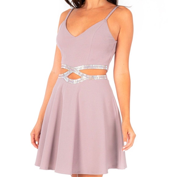 Speechless Juniors' Embellished Infinity-Waist Fit & Flare Dress - Picture 3 of 9